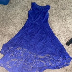 Semi-Dark Blue Flowy Formal Dress